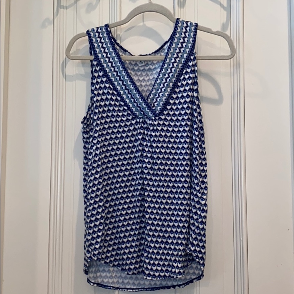 Max Studio Blue Patterned Blouse - image 1